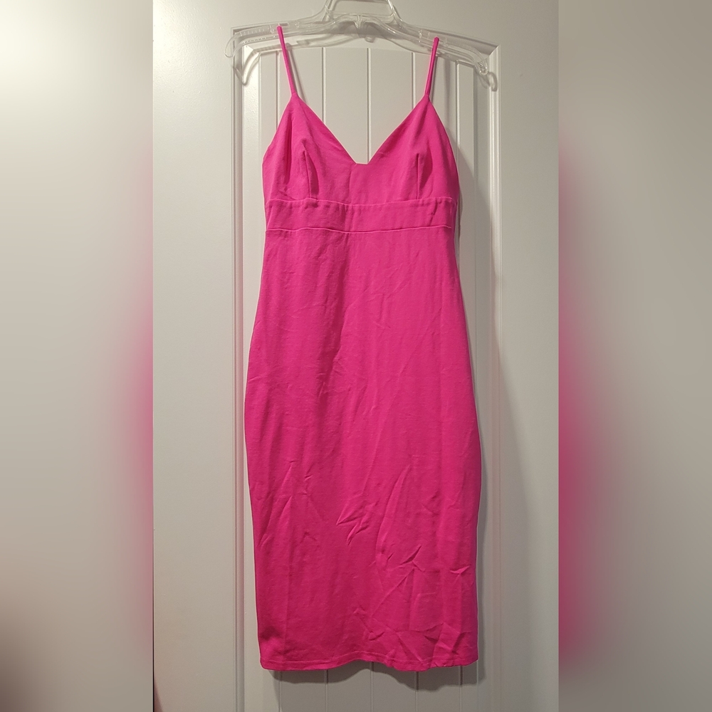 Lulus Dont Tell Em Hot Pink Bodycon Midi Dress - MEDIUM